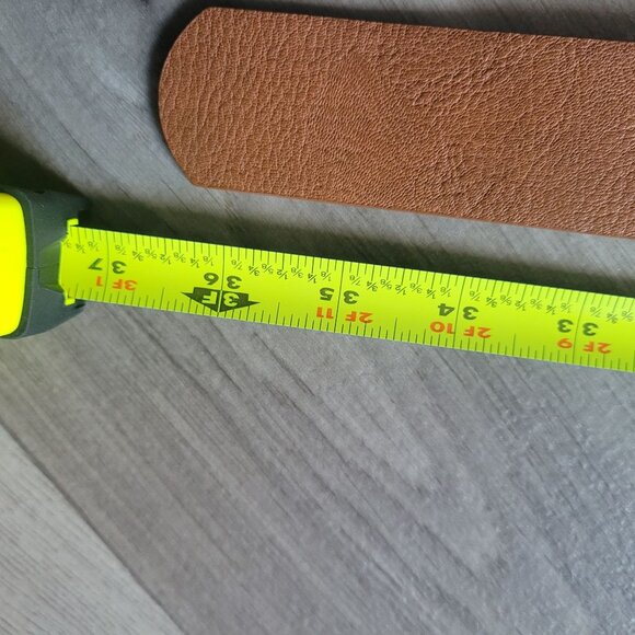 Brown Leather Belt With Rhinestone Embellished Oval Buckle - Picture 5 of 5